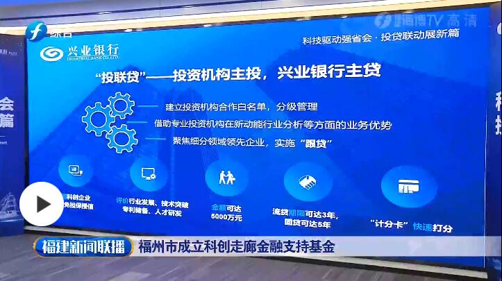 福州市成立科创走廊金融支持基金